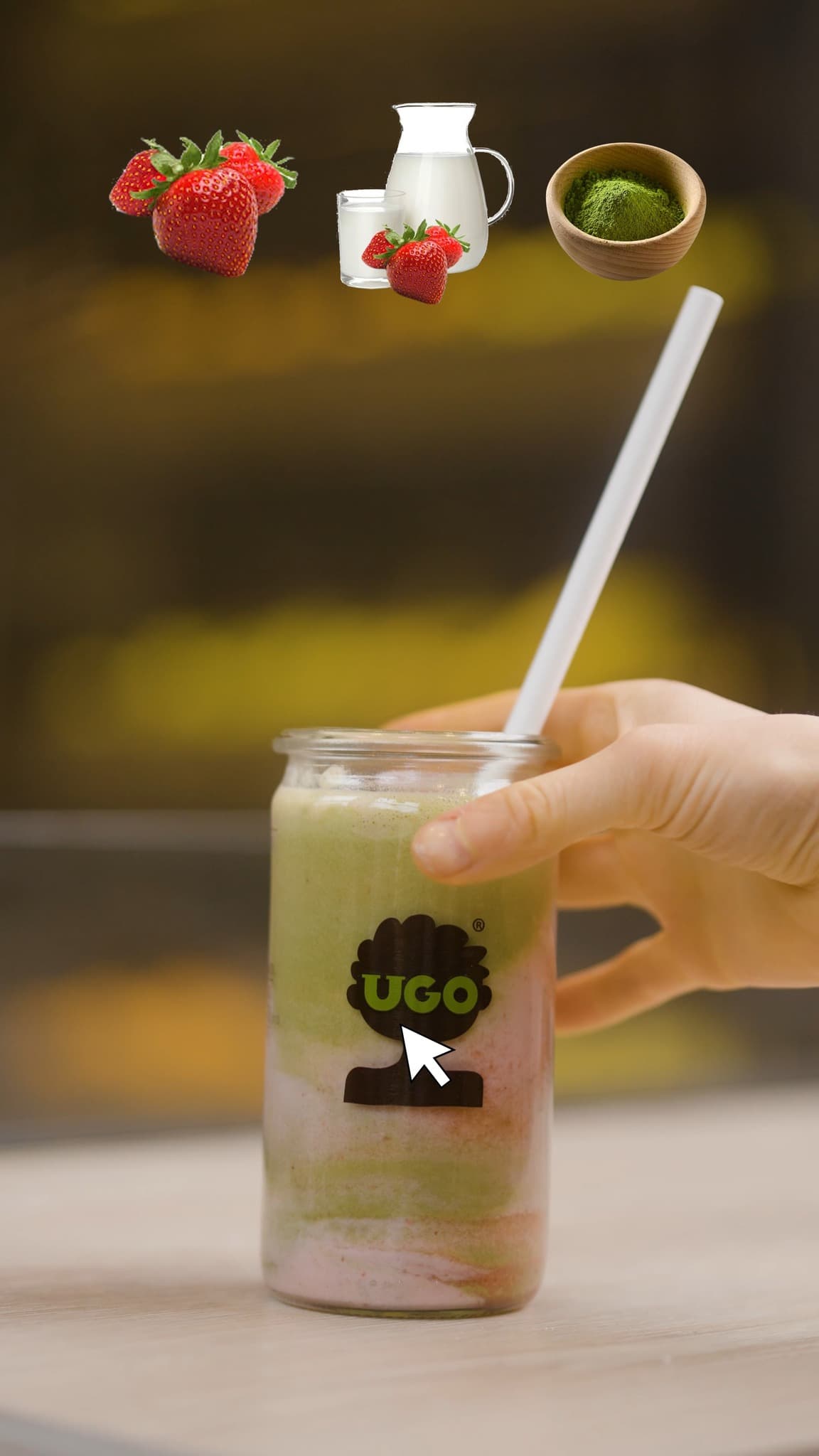 Creamy strawberry matcha
